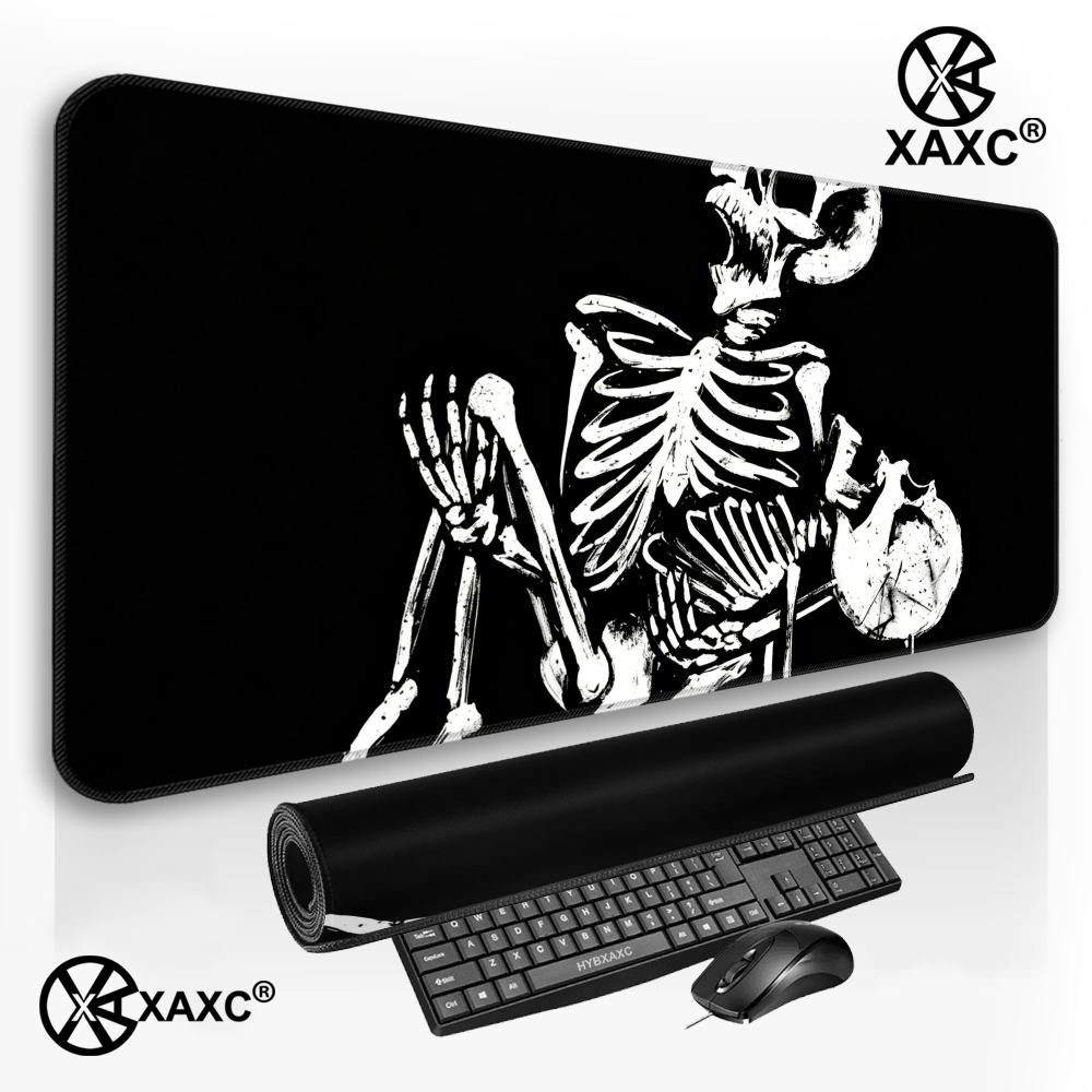 Desk Setup Dark - Skull Mouse Pad Dark Ink Schreibtischunterlage