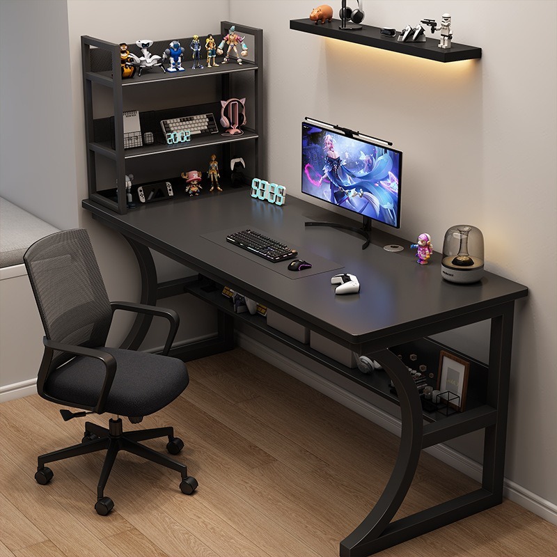 Desk Setup Productivity - Gaming-Tisch, Haushalts-Computertisch mit Regalen, Bürotisch und