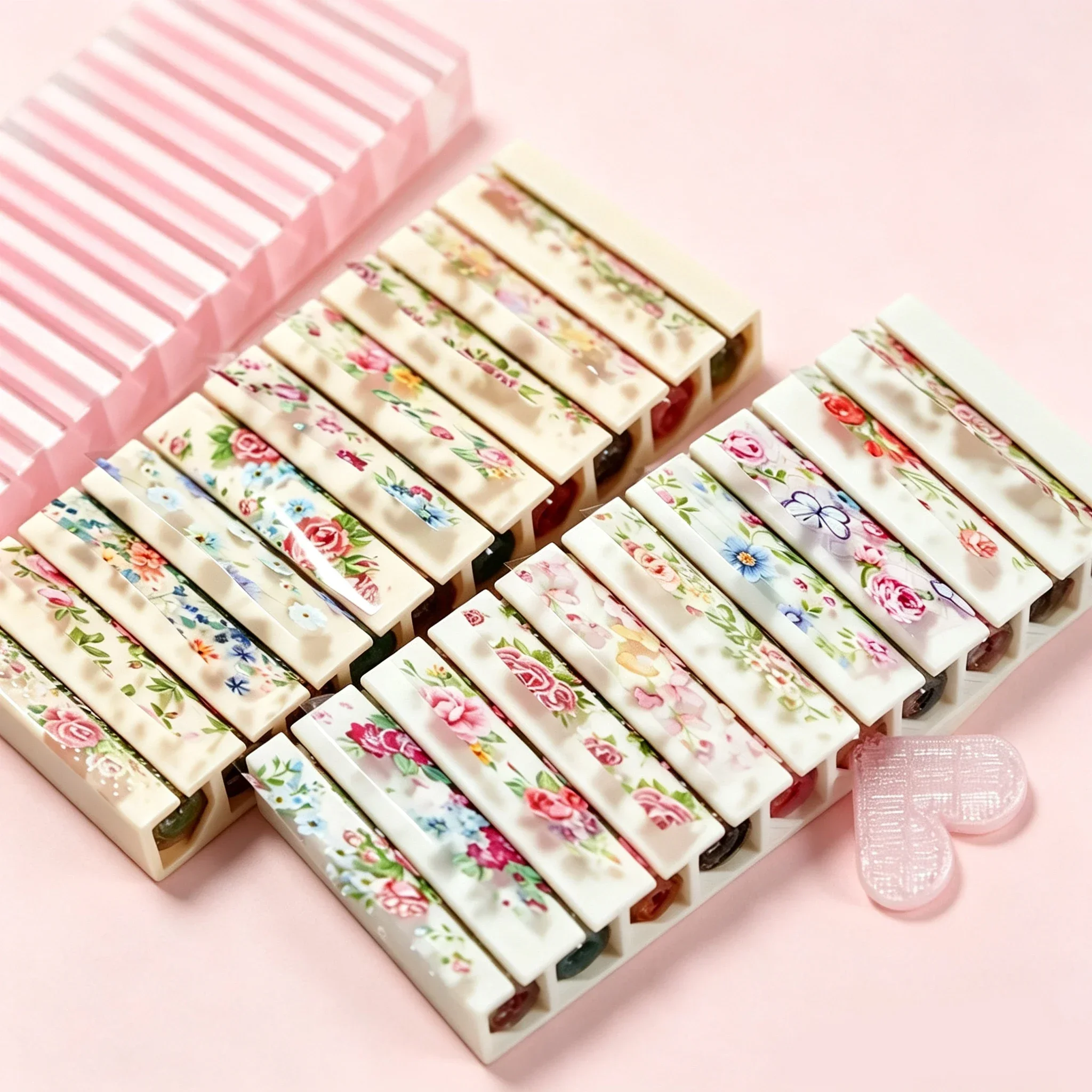 Desk Setup Organization - Tragbare 10-Fächer Nagelsternfolien-Aufbewahrungsbox, Transferpapier-Aufkleber-Organizer, platzsparendes Desktop-Nagelkunstwerkzeug
