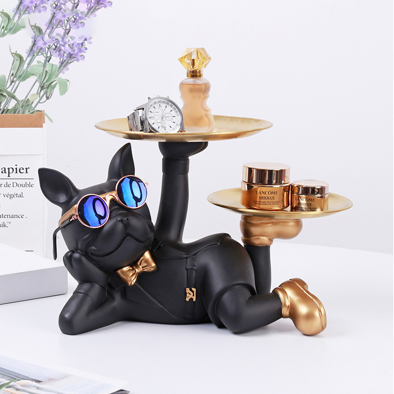Desk Setup At Home - Harz Bulldogge Desktop Lagerung Statue Tier