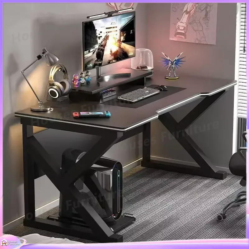 Desk Setup Pc - Cafe Metall-Gaming-Schreibtisch Schwarz MDF Computertisch für