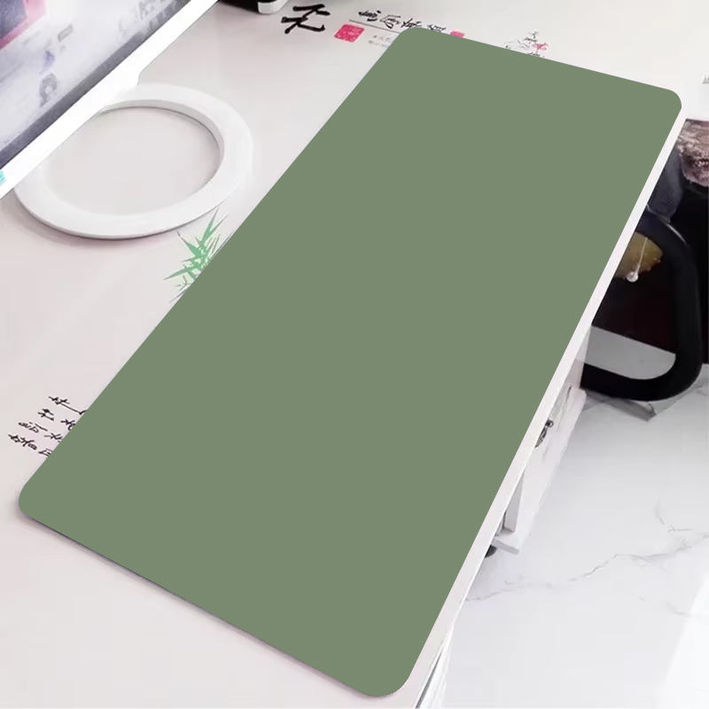Desk Setup Notebook - Solides grünes Gaming-Mauspad, großes einfaches Gaming-Tastatur-Mauspad,