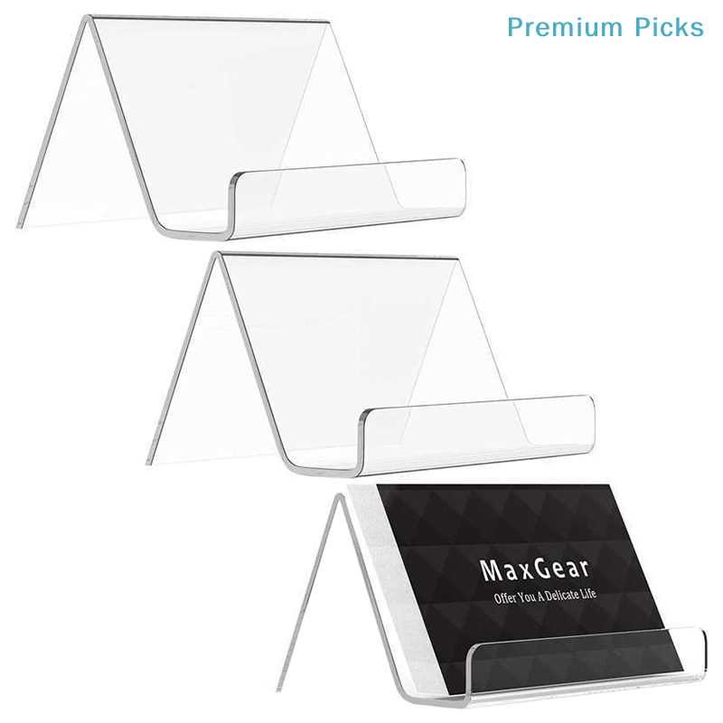 Desk Setup Productivity - Tragbarer transparenter Acryl-Visitenkartenhalter für den Schreibtisch,