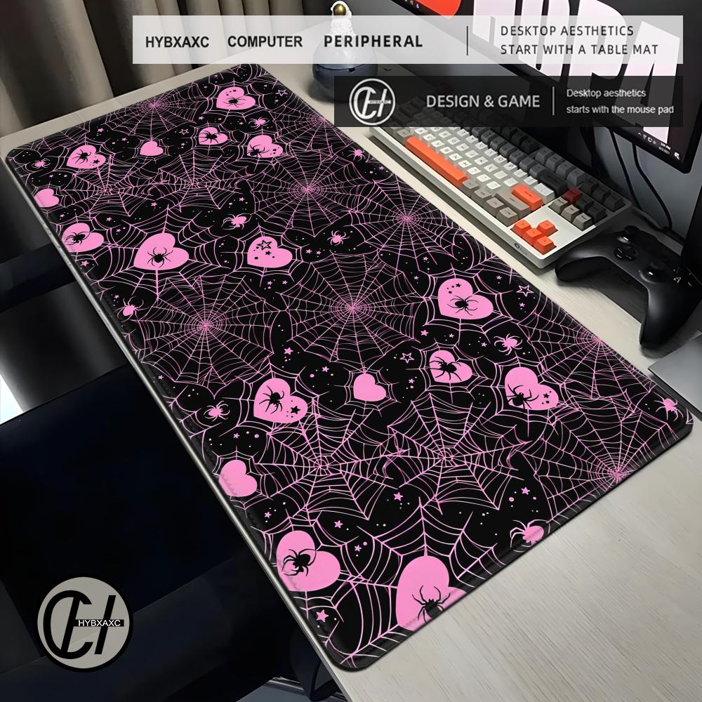 Desk Setup Pc - 90x40 Weiße oder Rosa Spinnennetz-Herzen Schreibtischunterlage
