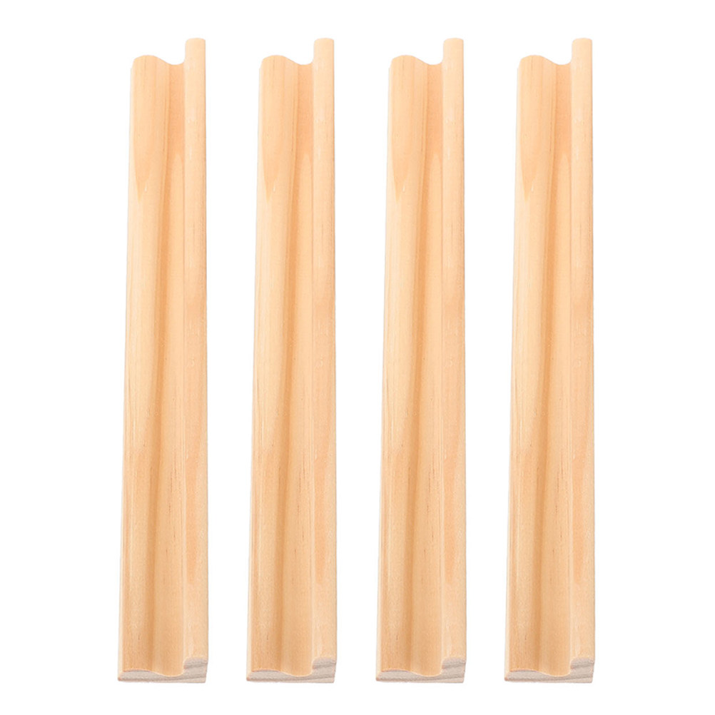Desk Setup Organization - 4er-Set Domino-Halter aus Naturholz, schräger Winkelständer,