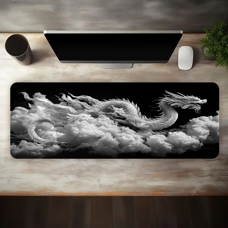 Schwarz-Weißes Drachen-Gaming- – Desk Setup Laptop And Pc Bewertung und Preis