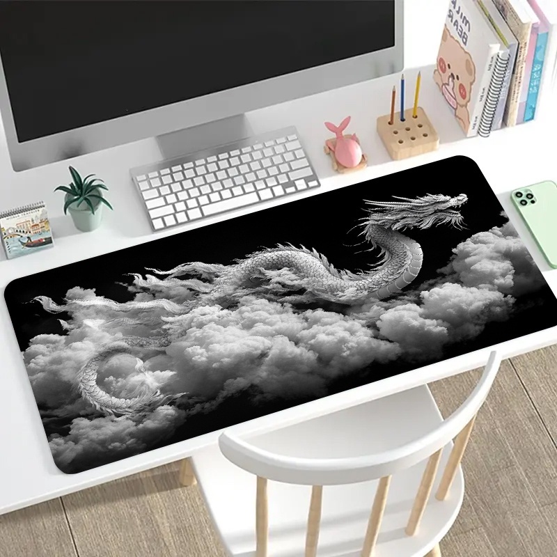 Schwarz-Weißes Drachen-Gaming- – Desk Setup Laptop And Pc Bewertung und Preis