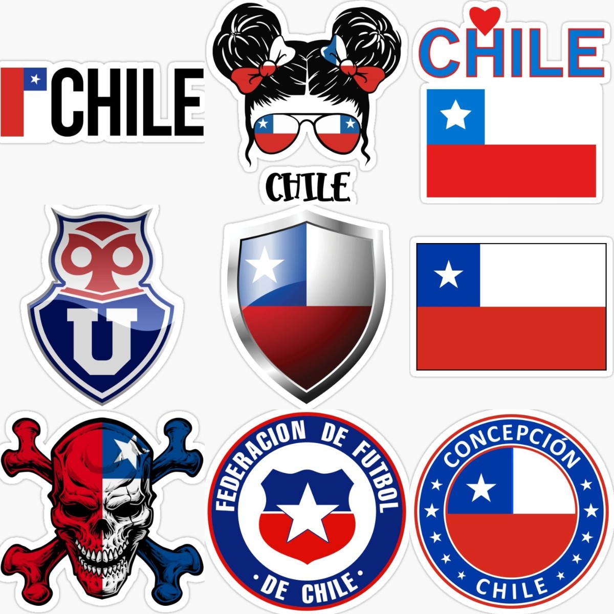 Chile Emblem Flagge Schädel Kr – Desk Setup Notebook Bewertung und Preis