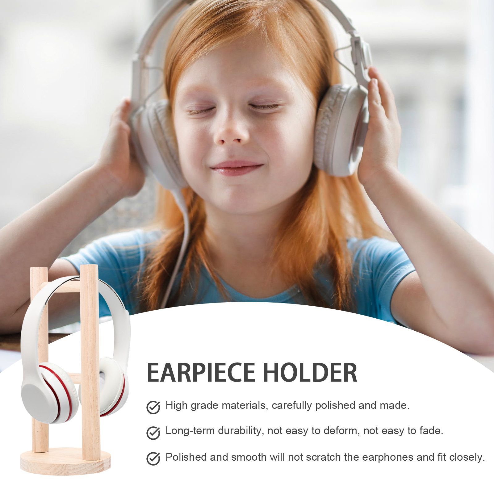 Echter Holz-Kopfhörerständer,  – Desk Setup Headphones Bewertung und Preis