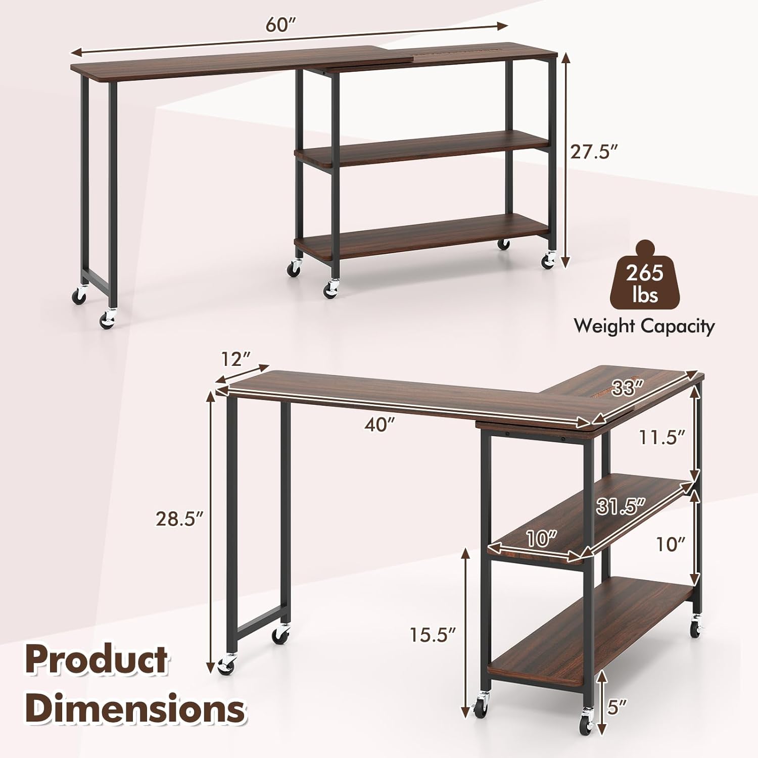 360 °   Drehbarer Beistelltisc – Desk Setup Notebook Bewertung und Preis