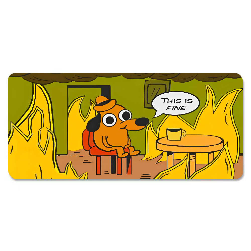 This Is Fine Dog Dackel-Mauspa – Desk Setup Rug Bewertung und Preis
