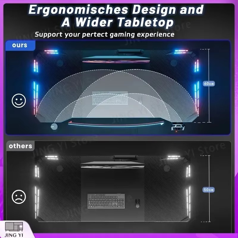 Gaming-Schreibtisch mit LED-Be – Desk Setup Headphones Bewertung und Preis