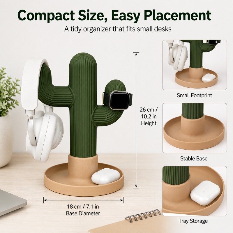Minimalistischer Kaktus-Kopfhö – Desk Setup Organization Bewertung und Preis